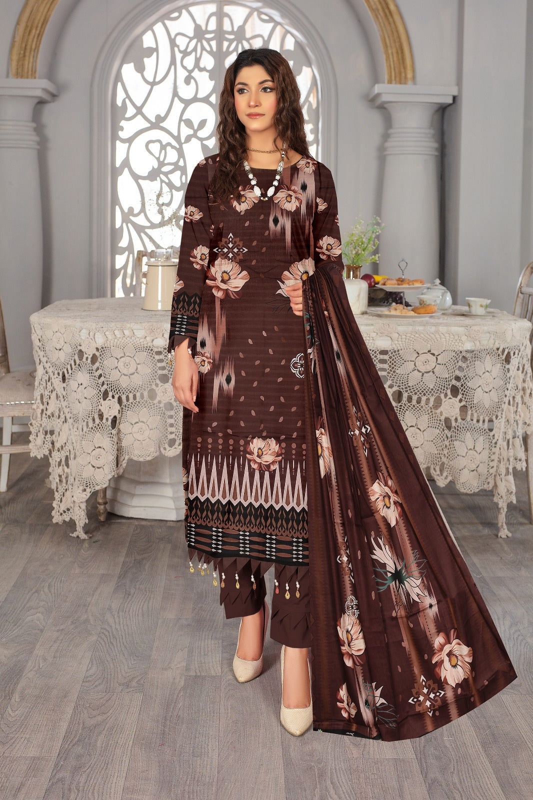 Sapphire Printed lawn Three Piece (Unstitched)