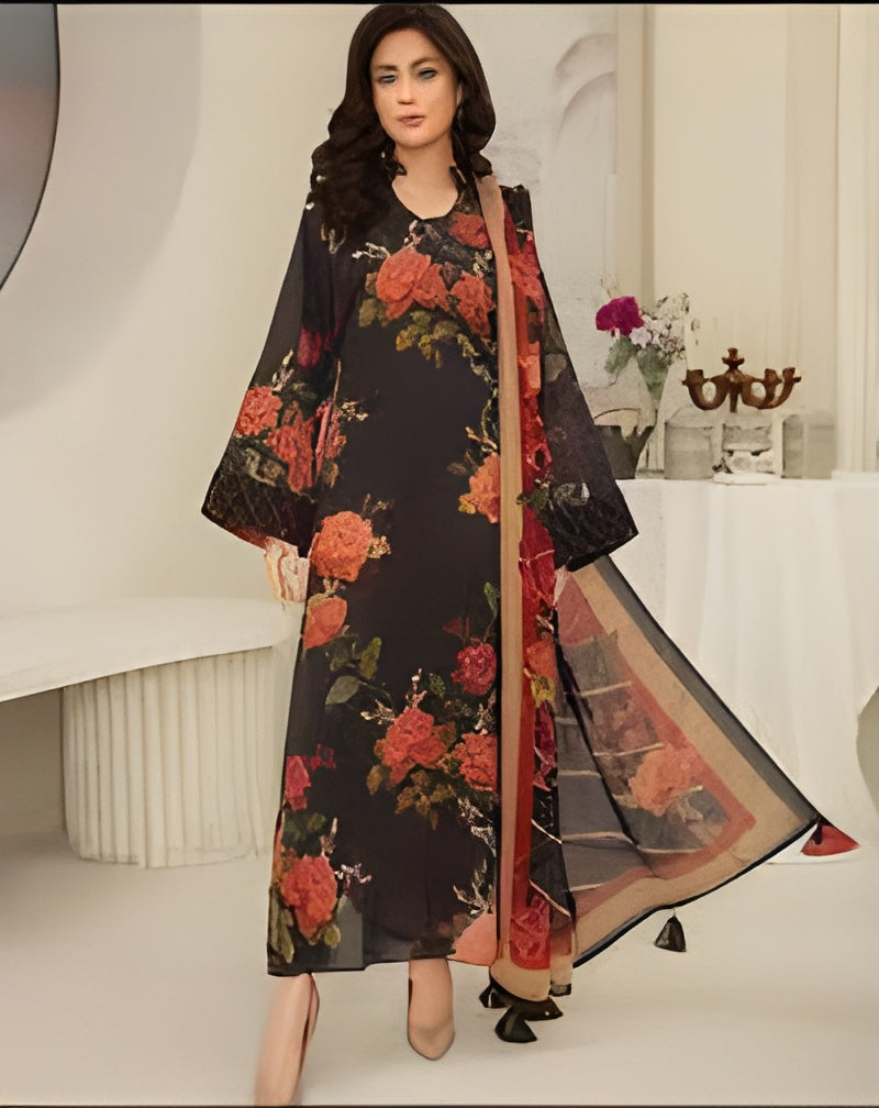 Ego Printed Lawn three piece (Unstitched)