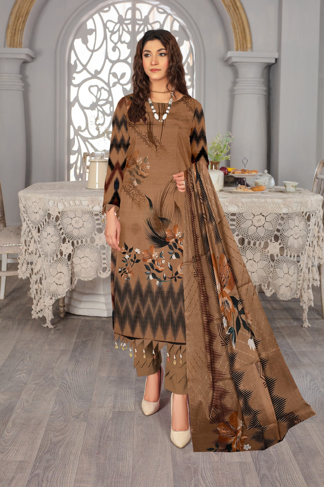 Sapphire Printed lawn Three Piece (Unstitched)