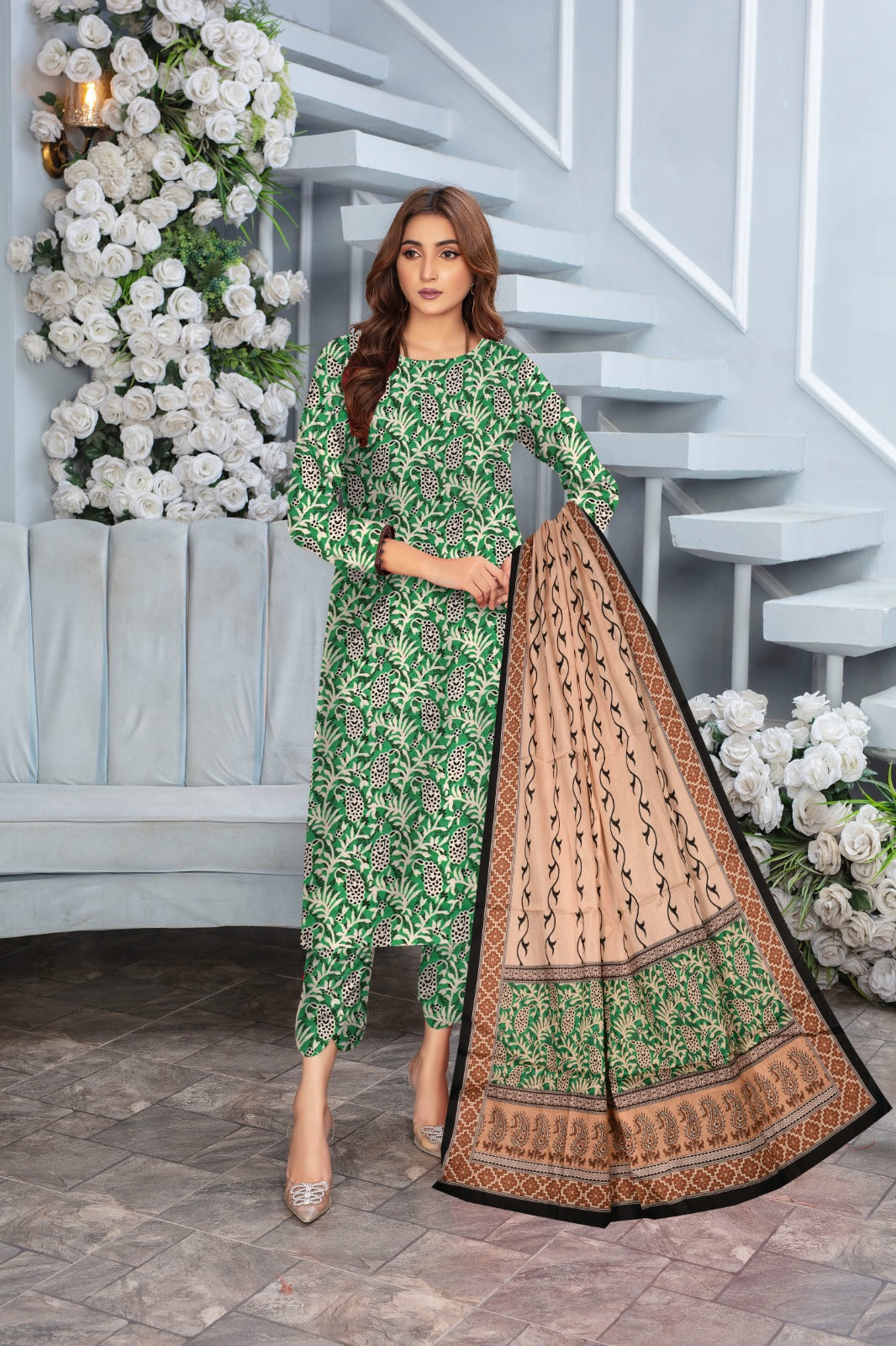 Sapphire Printed Lawn Three Piece (unstitched)