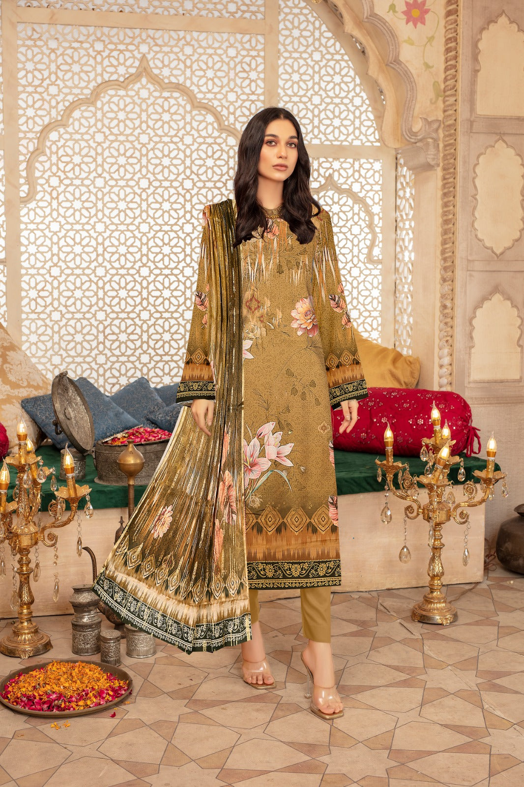 Beechtree Printed lawn Three Piece (Unstitched)