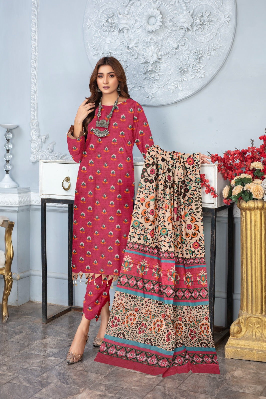 Sapphire Printed lawn Three Piece (Unstitched)