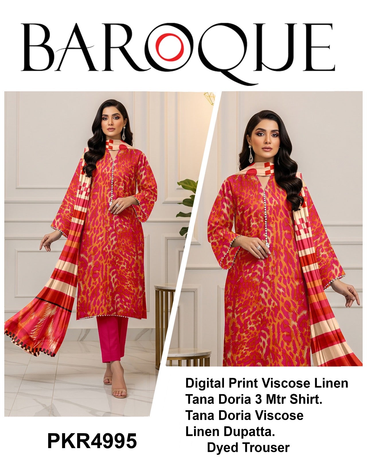 Barooque printed 3p (unstitched)