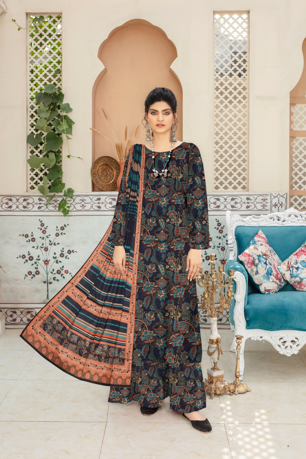 Sapphire Printed Lawn Three Piece (unstitched)