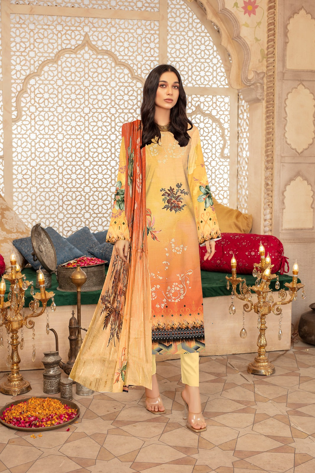 Beechtree Printed lawn Three Piece (Unstitched)