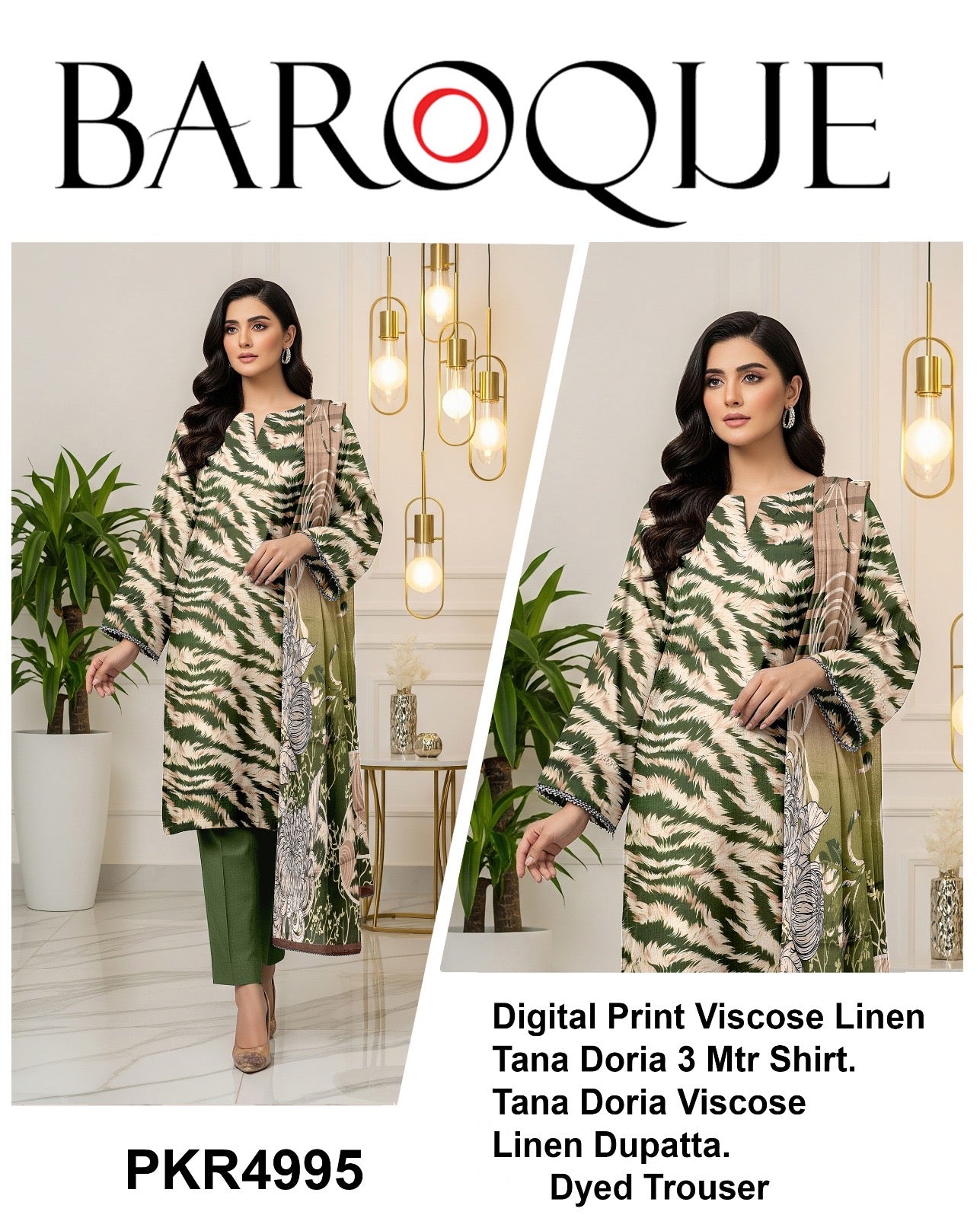 Barooque printed 3p (unstitched)