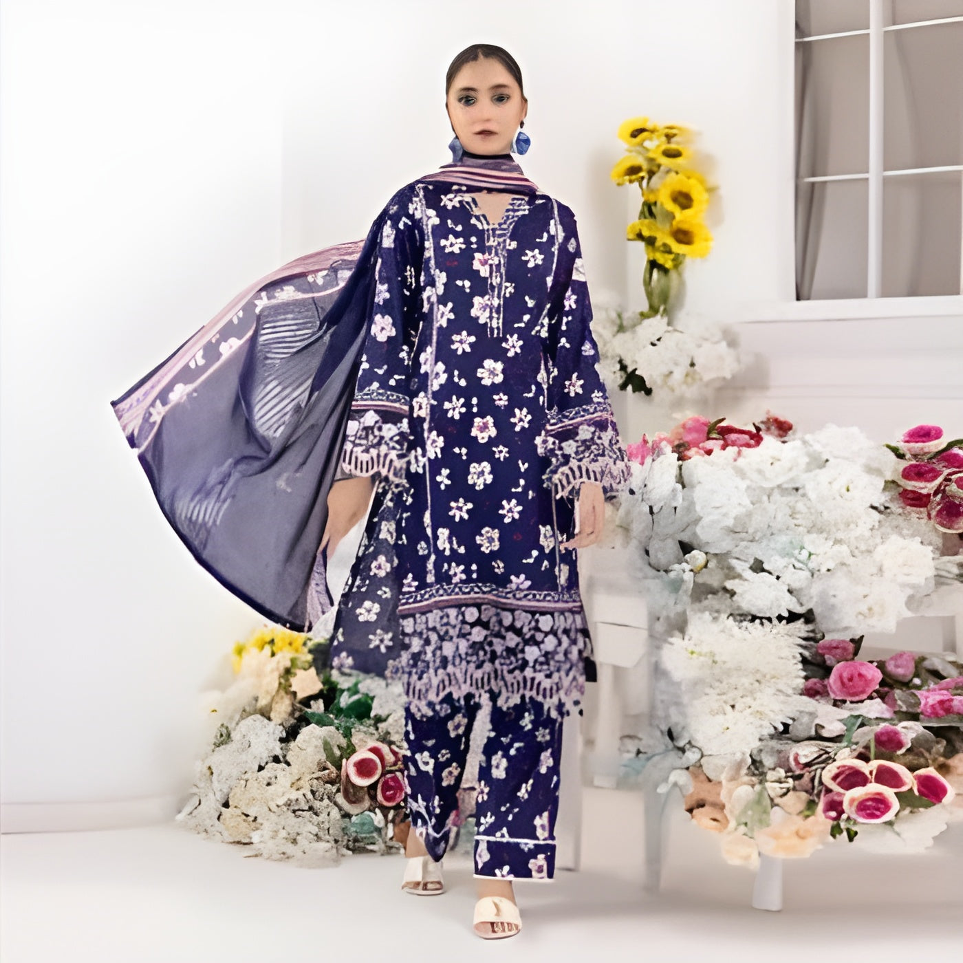 Ego Printed Lawn three piece (Unstitched)