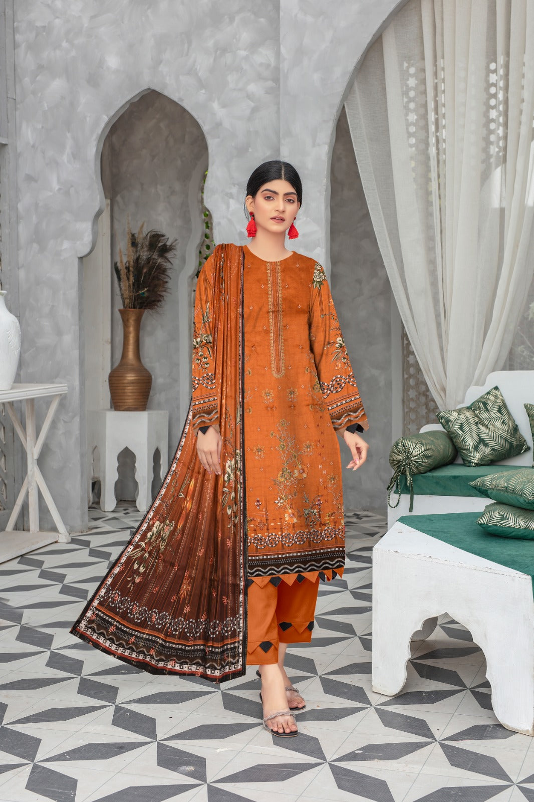 Bonanza Satrangi Linen Three Piece (Unstitched)