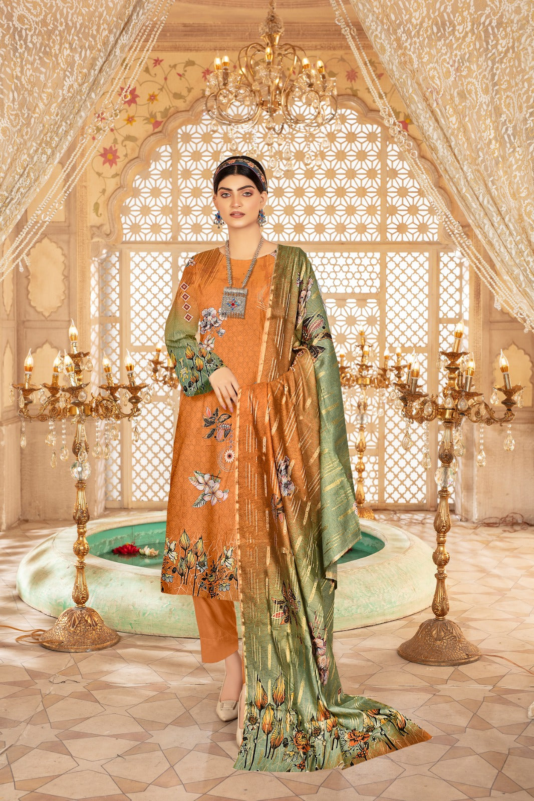Beechtree Printed lawn Three Piece (Unstitched)