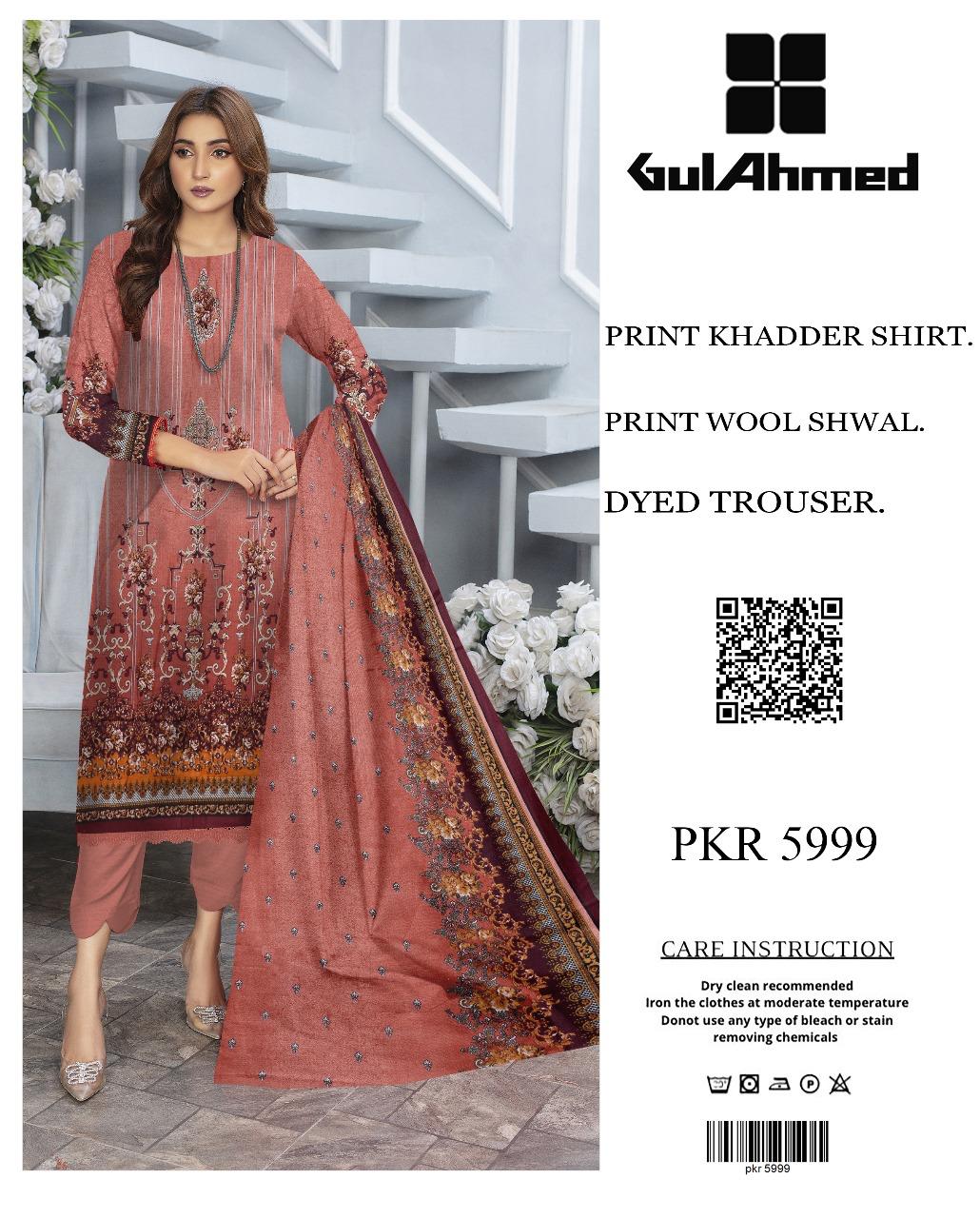Gul Ahmad Khaddar Three Piece (Unstitched)