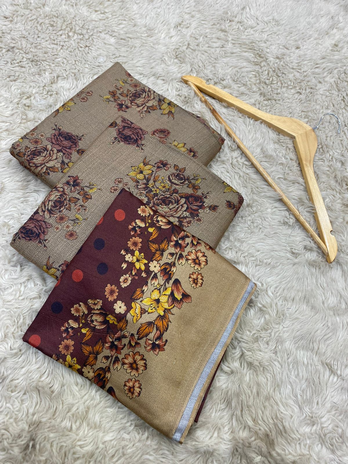 Baroque dhanak three piece (unstitched)