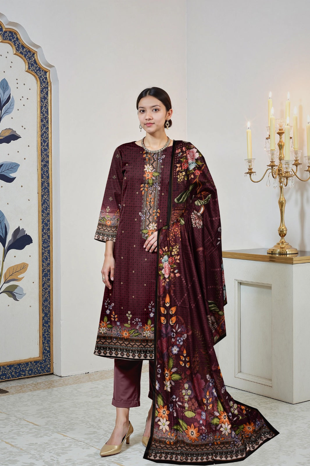 Maria B Printed lawn three piece (unstitched)