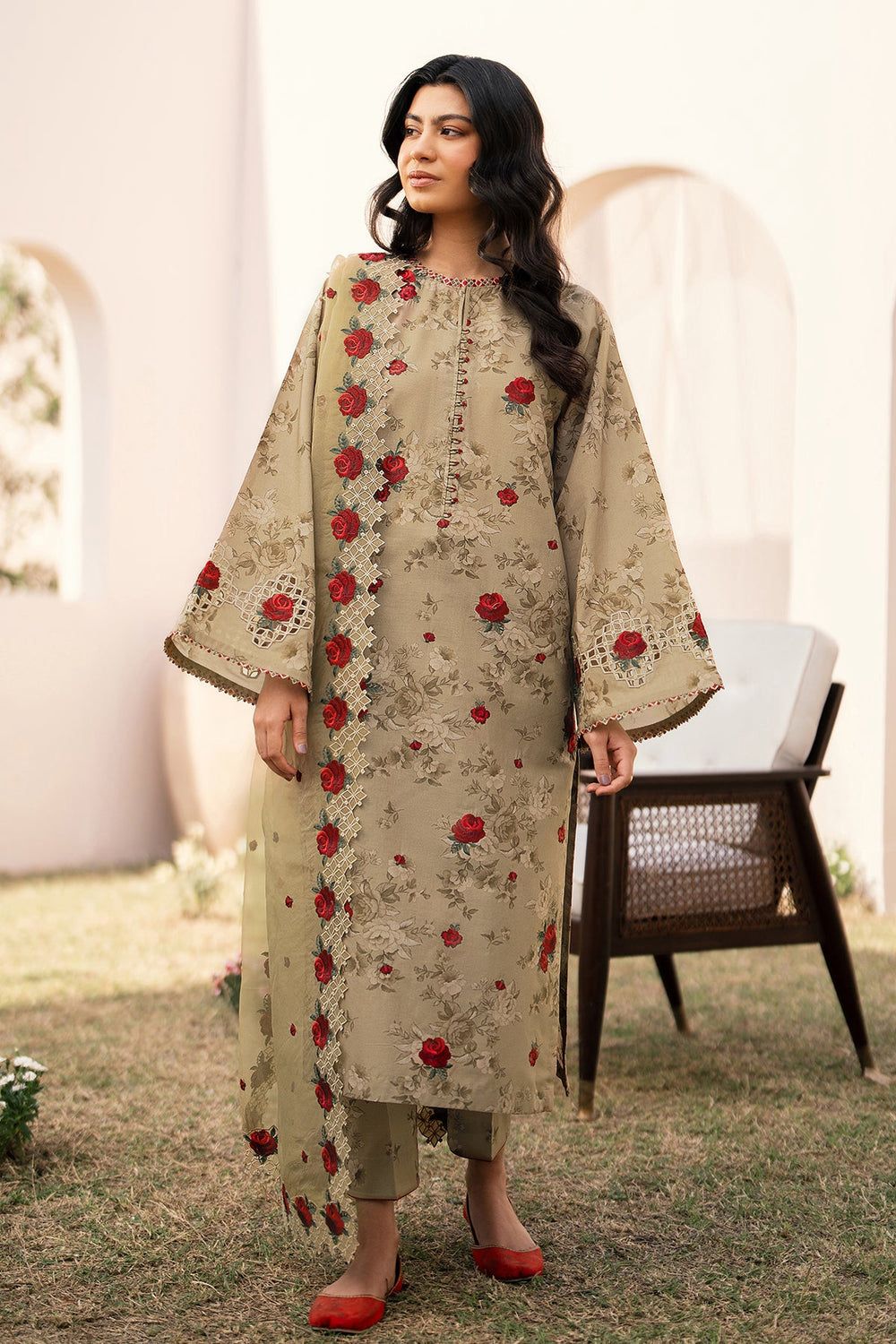 Baroque Khaddar  Printed Trouser (Unstitched)