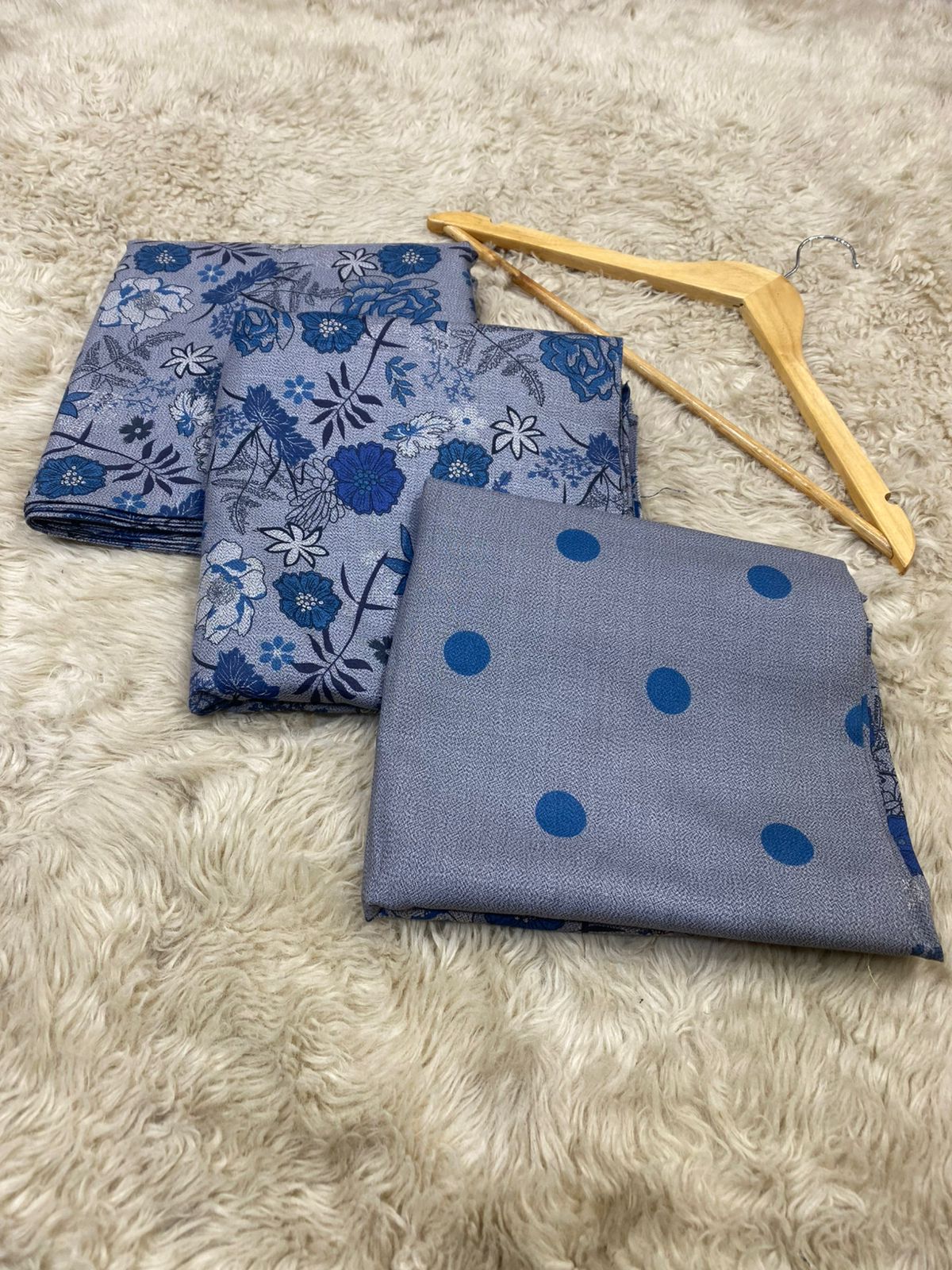 Baroque dhanak three piece (unstitched)