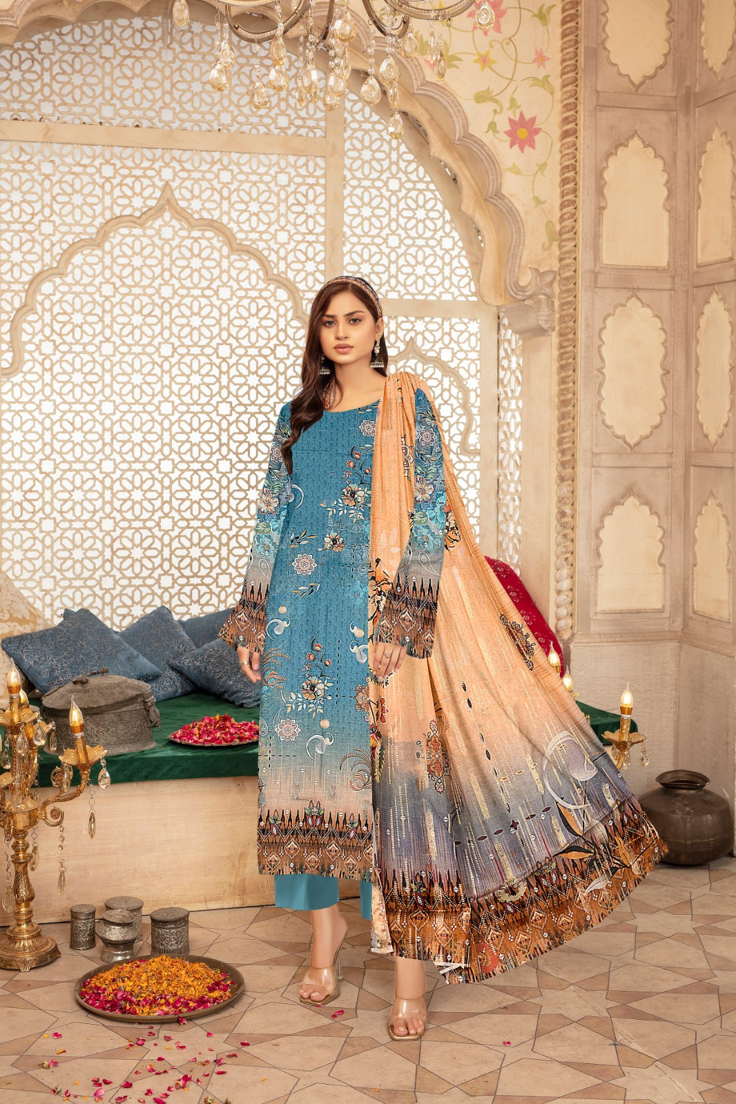 Beechtree Printed lawn Three Piece (Unstitched)
