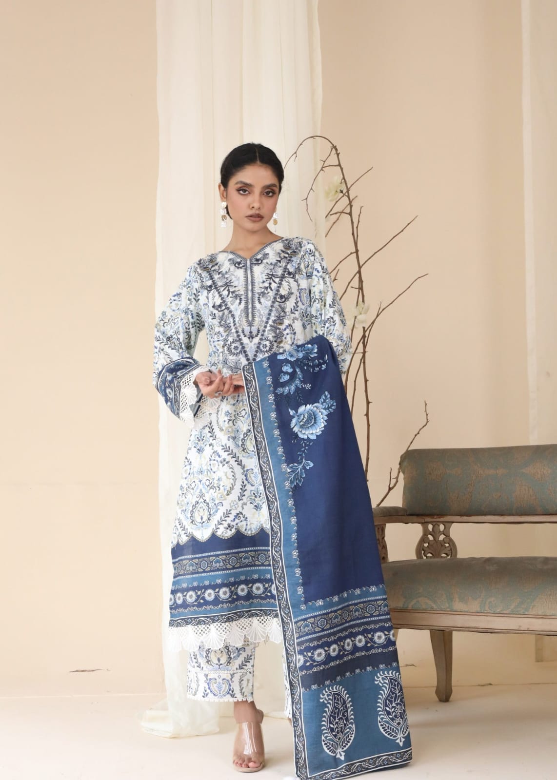Shanaya Linen Three Piece (Unstitched)