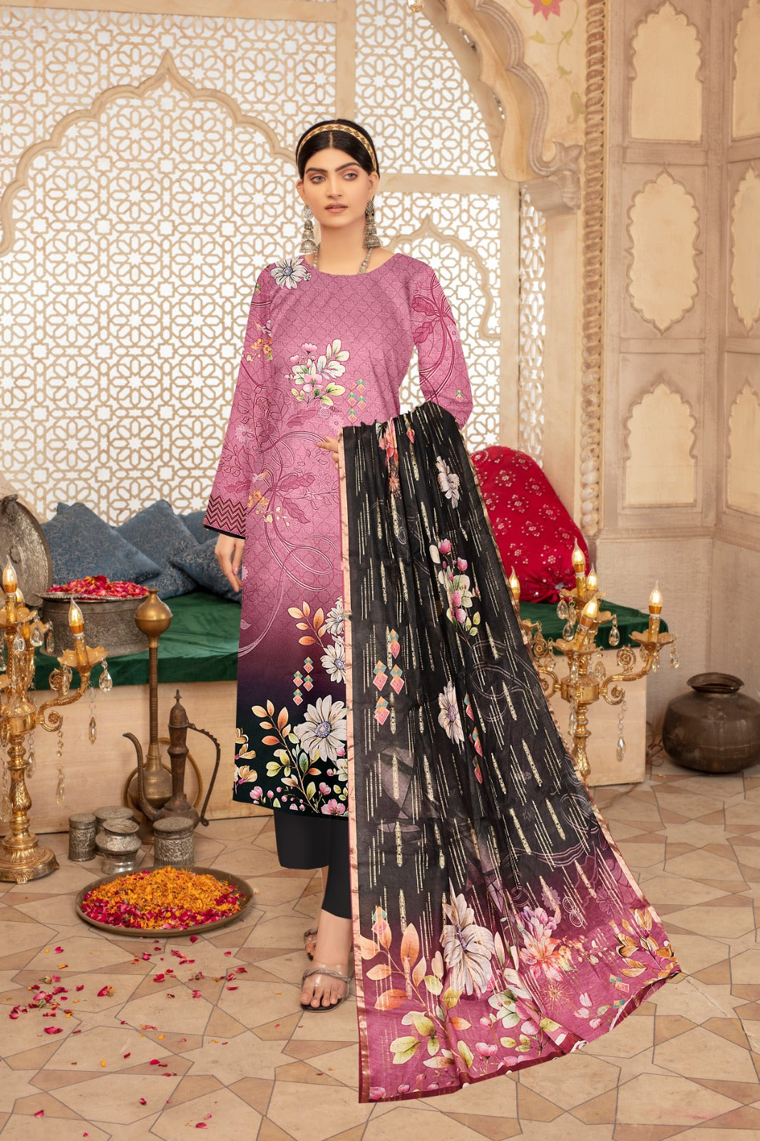Beechtree Printed lawn Three Piece (Unstitched)