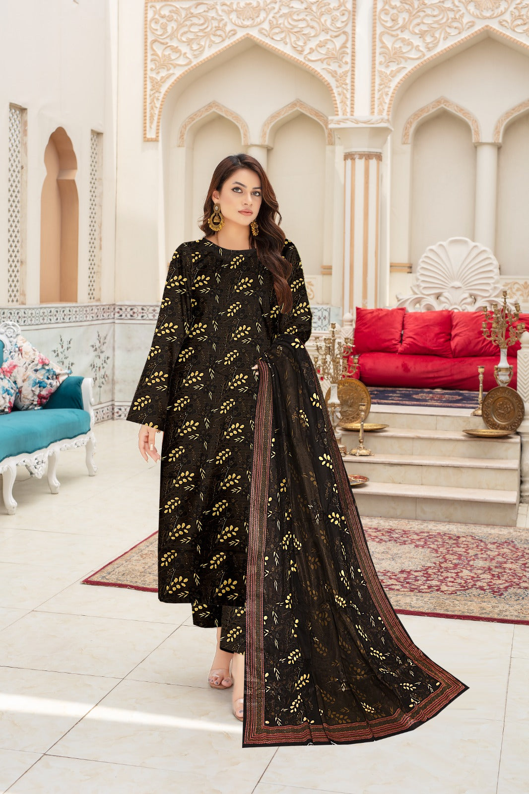 Sapphire Printed Lawn Three Piece (unstitched)
