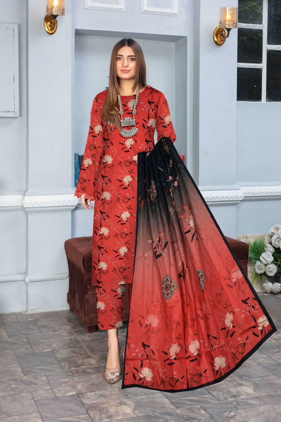 Sapphire Printed Lawn Three Piece (unstitched)