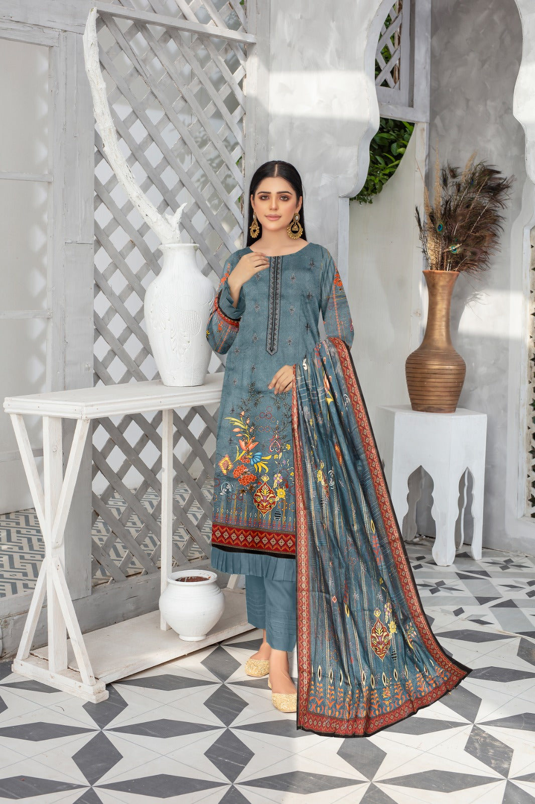 Bonanza Satrangi Linen Three Piece (Unstitched)
