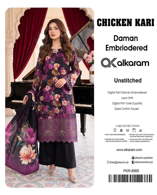 Alkaram chikan kare collection