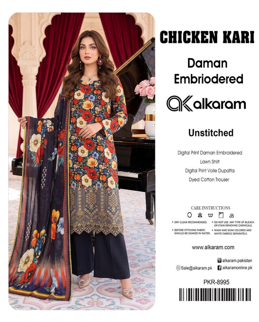 Alkaram chikan kare collection