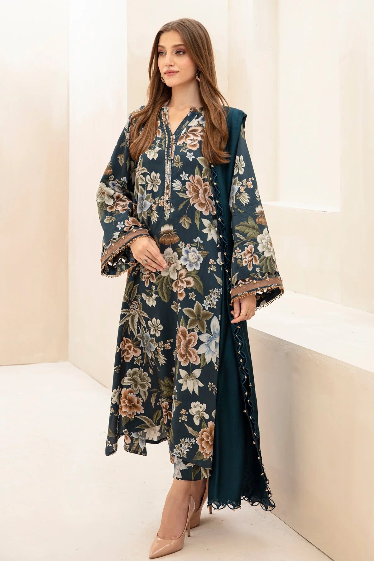Baroque Khaddar  Printed Trouser (Unstitched)