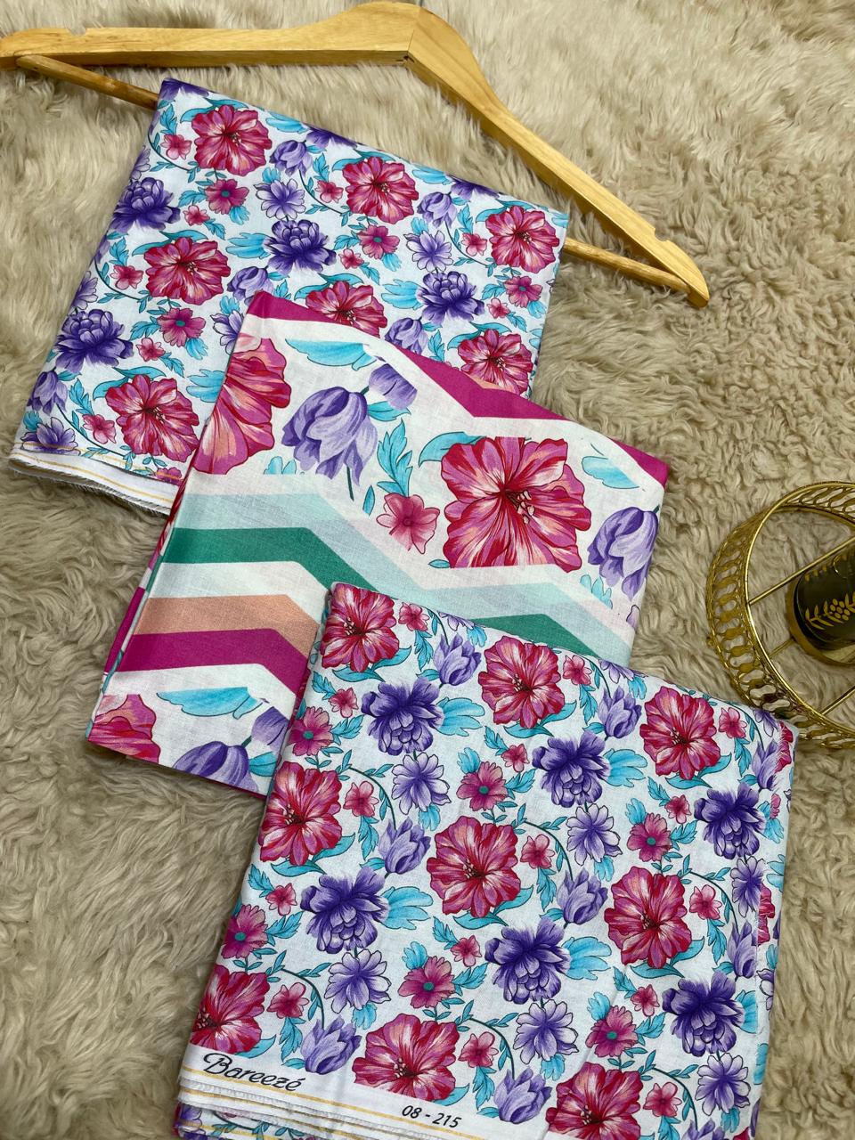 Breeze printed lawn 3p (unstitched)