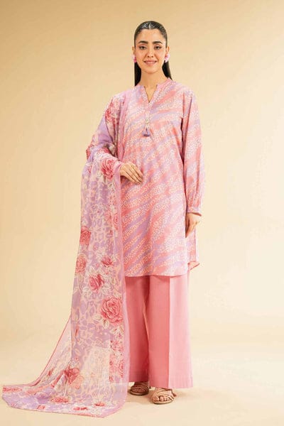 Nishat Printed Bana Dora Lawn Three piece (Unstitched)