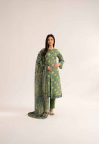 Nishat Printed Bana Dora Lawn Three piece (Unstitched)