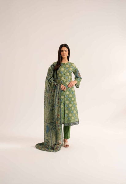 Nishat Printed Bana Dora Lawn Three piece (Unstitched)