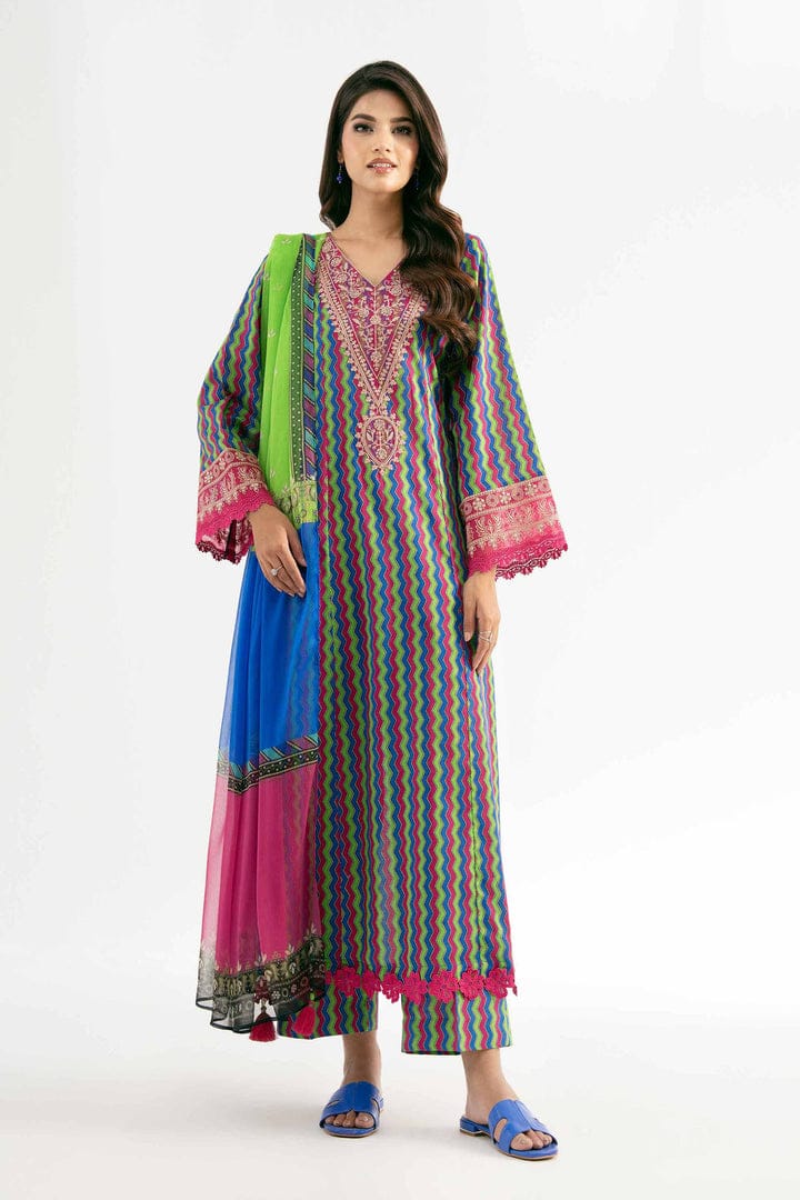 Nishat Printed Bana Dora Lawn Three piece (Unstitched)