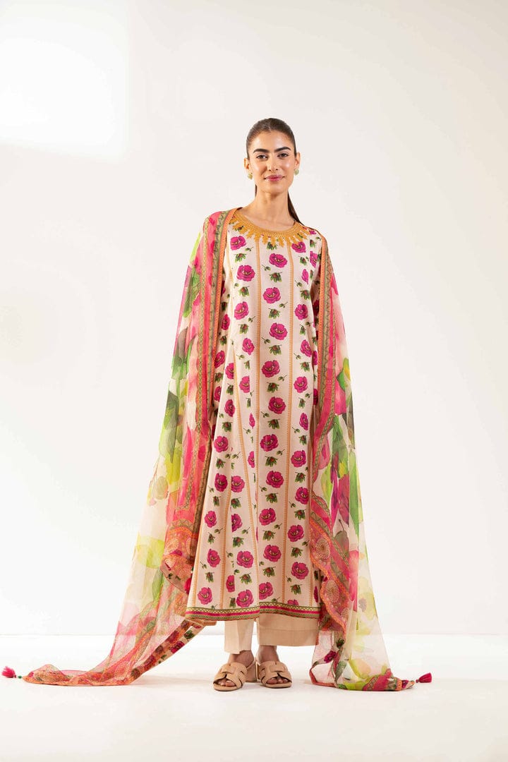 Nishat Printed Bana Dora Lawn Three piece (Unstitched)
