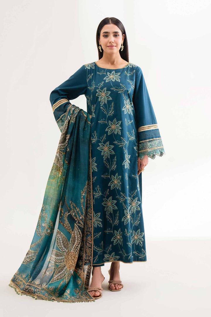Nishat Printed Bana Dora Lawn Three piece (Unstitched)