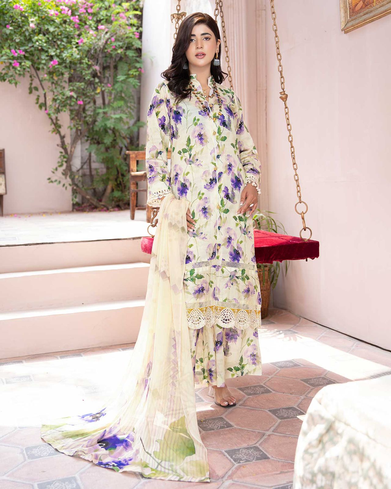 Baroque Printed Lawn Three Piece (Unstitched)