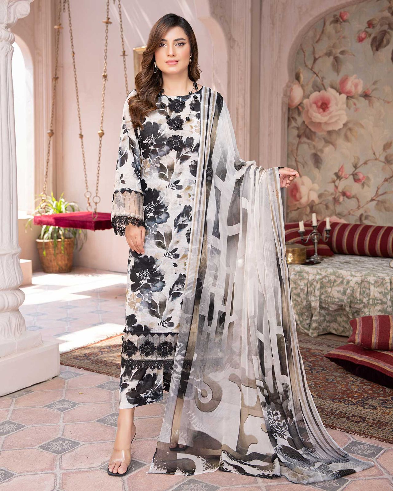 Baroque Printed Lawn Three Piece (Unstitched)