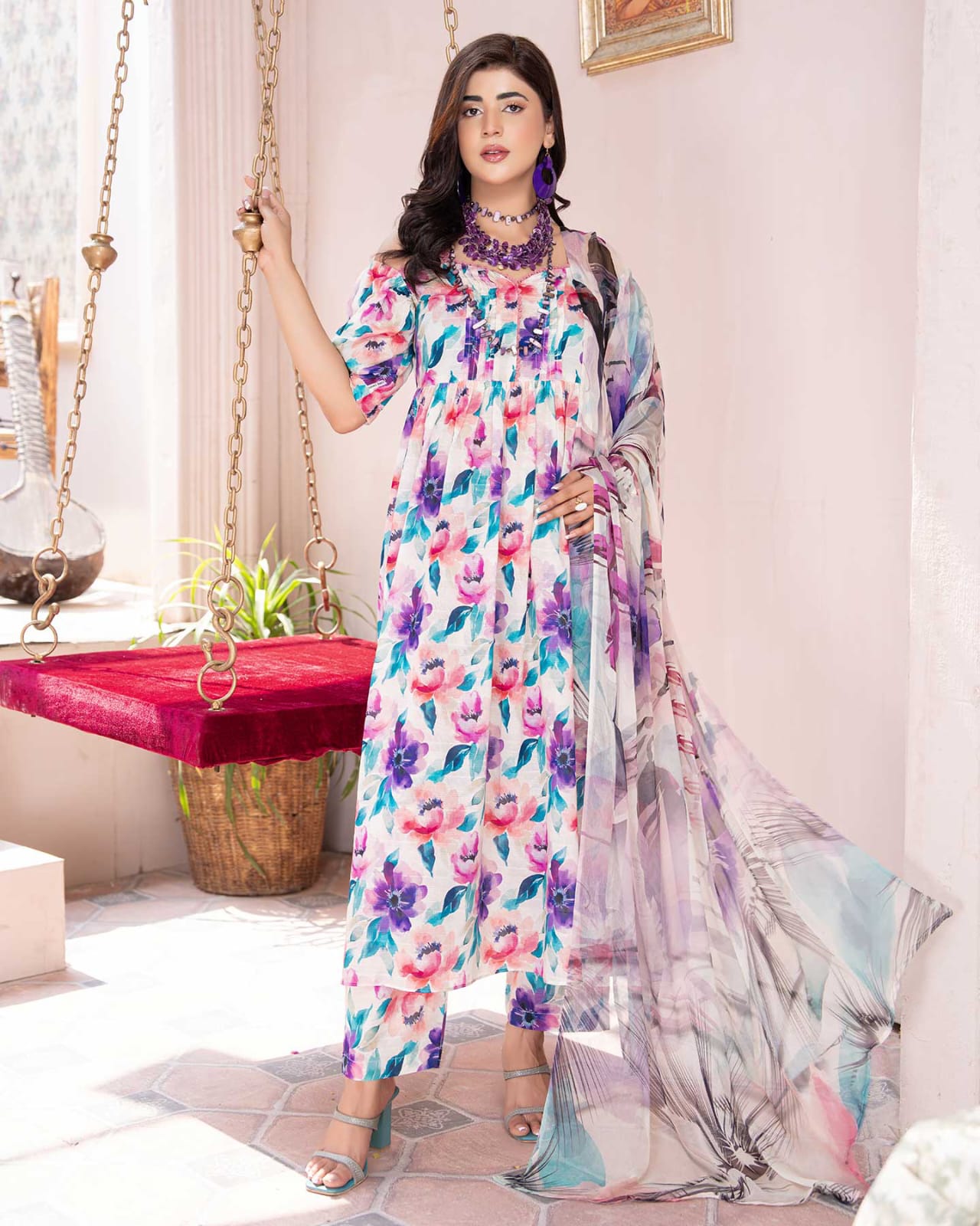 Baroque Printed Lawn Three Piece (Unstitched)