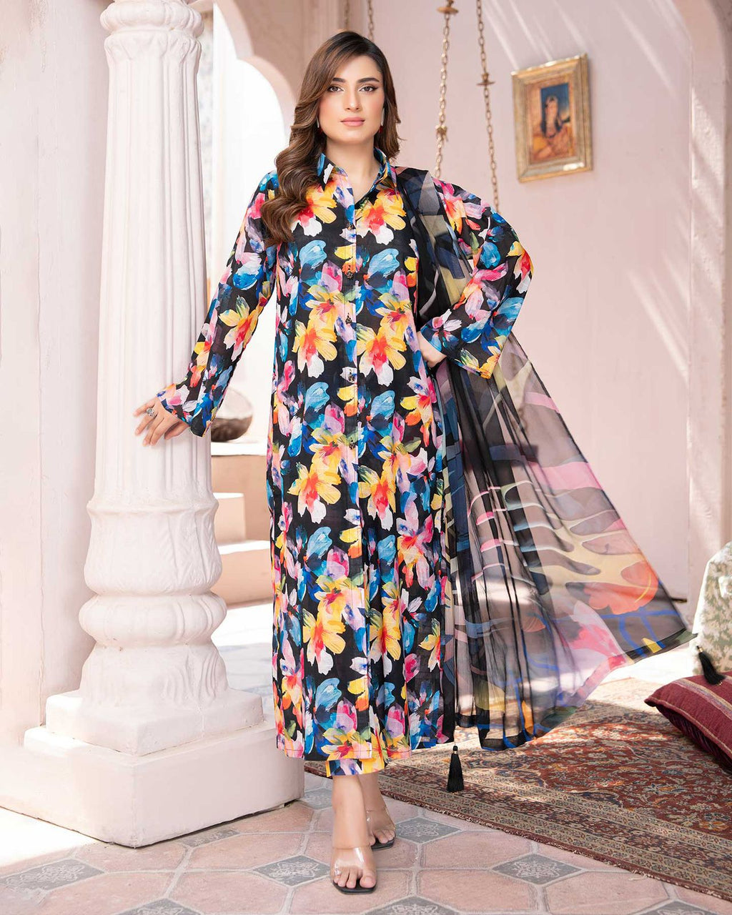 Baroque Printed Lawn Three Piece (Unstitched)
