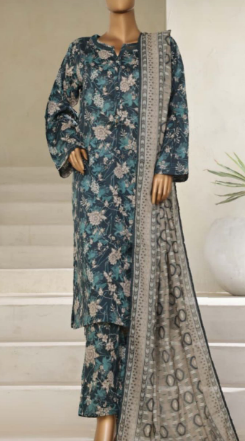 Iznik Printed Lawn Three Piece (Unstitched)