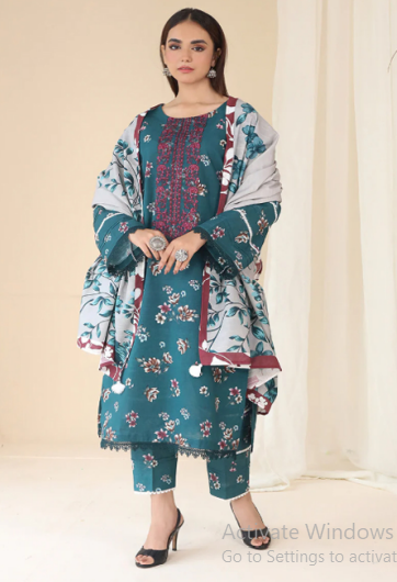 Shanaya Linen Three Piece (Unstitched)