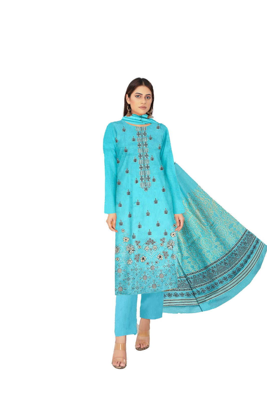 Breeze Embroidered lawn Three Piece (Unstitched)