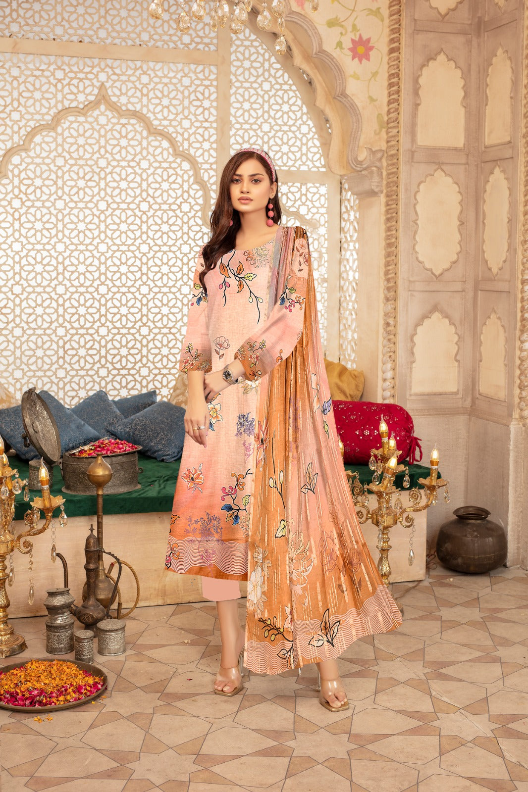 Beechtree Printed lawn Three Piece (Unstitched)