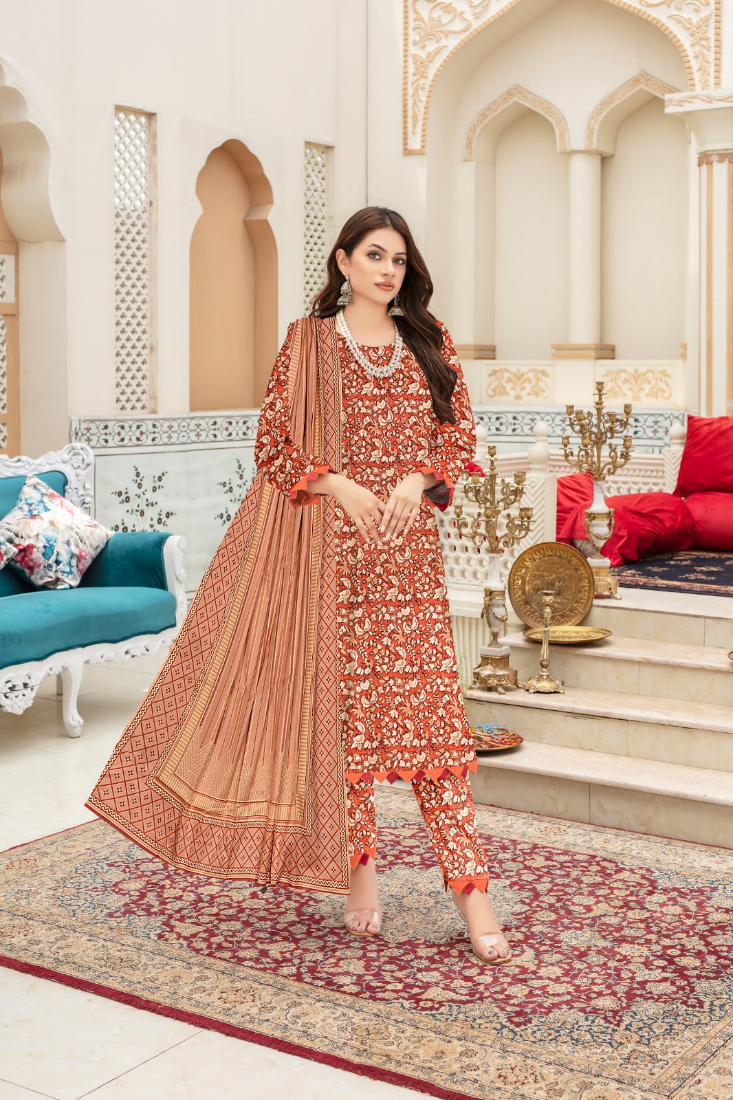Sapphire Printed lawn Three Piece (Unstitched)