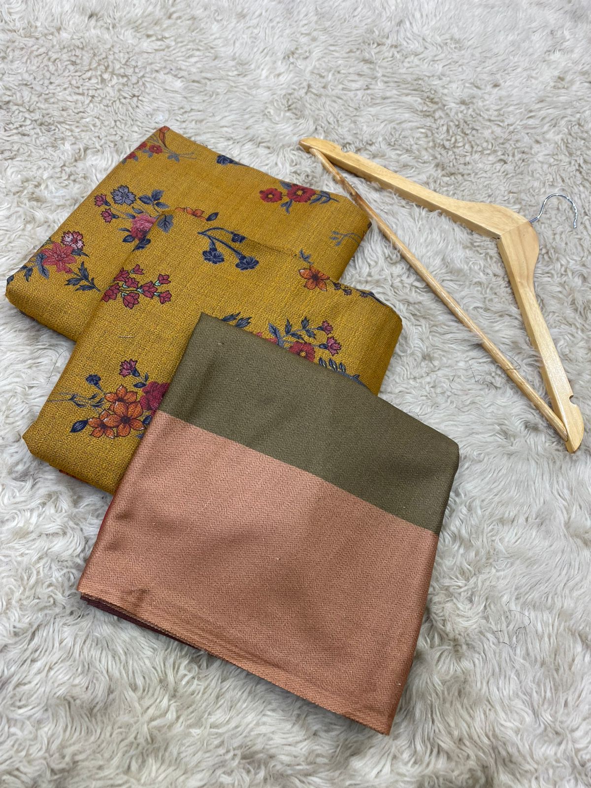 Baroque dhanak three piece (unstitched)