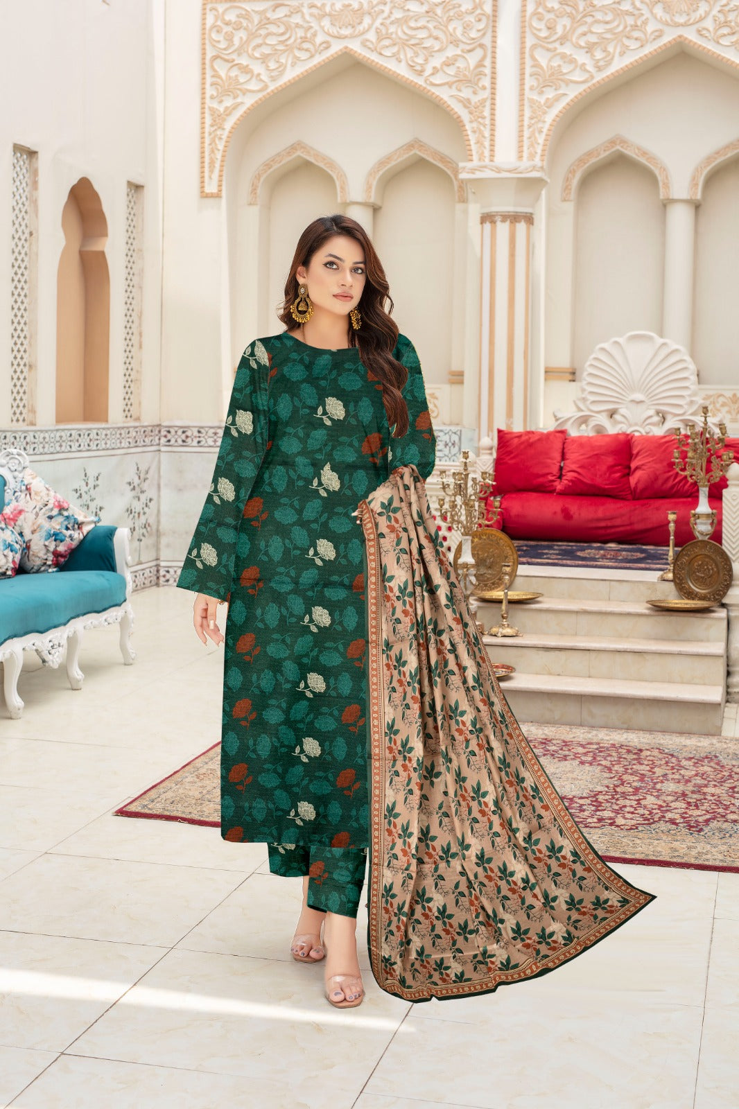 Sapphire Printed lawn Three Piece (Unstitched)