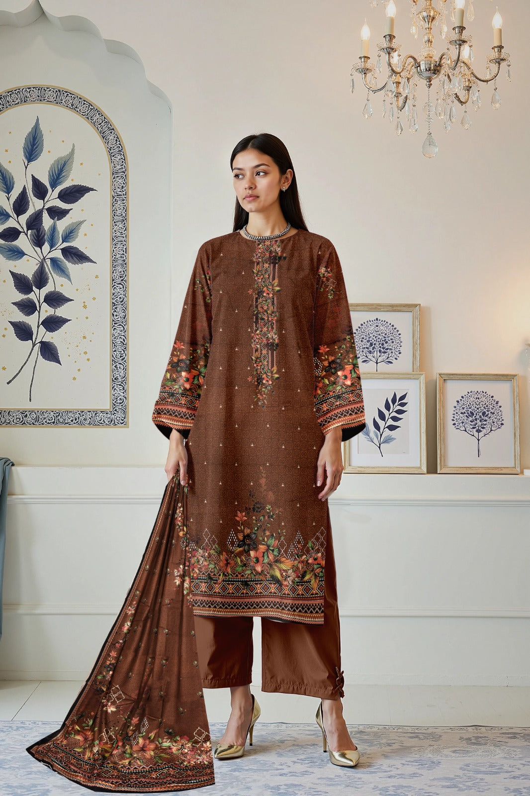 Maria B Printed lawn three piece (unstitched)
