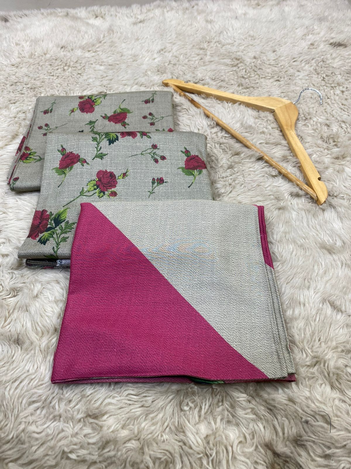 Baroque dhanak three piece (unstitched)