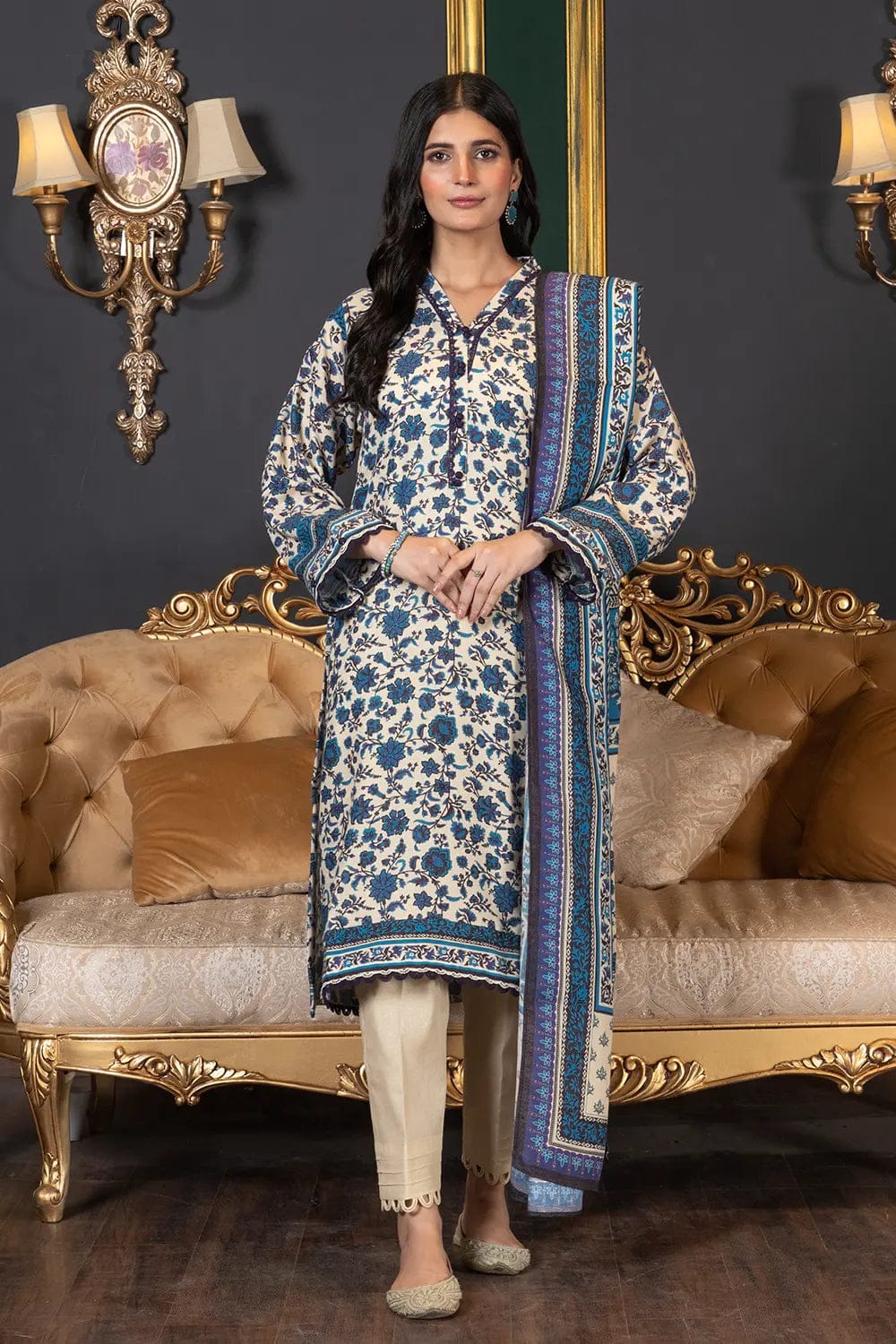 Ego Printed Lawn three piece (Unstitched)
