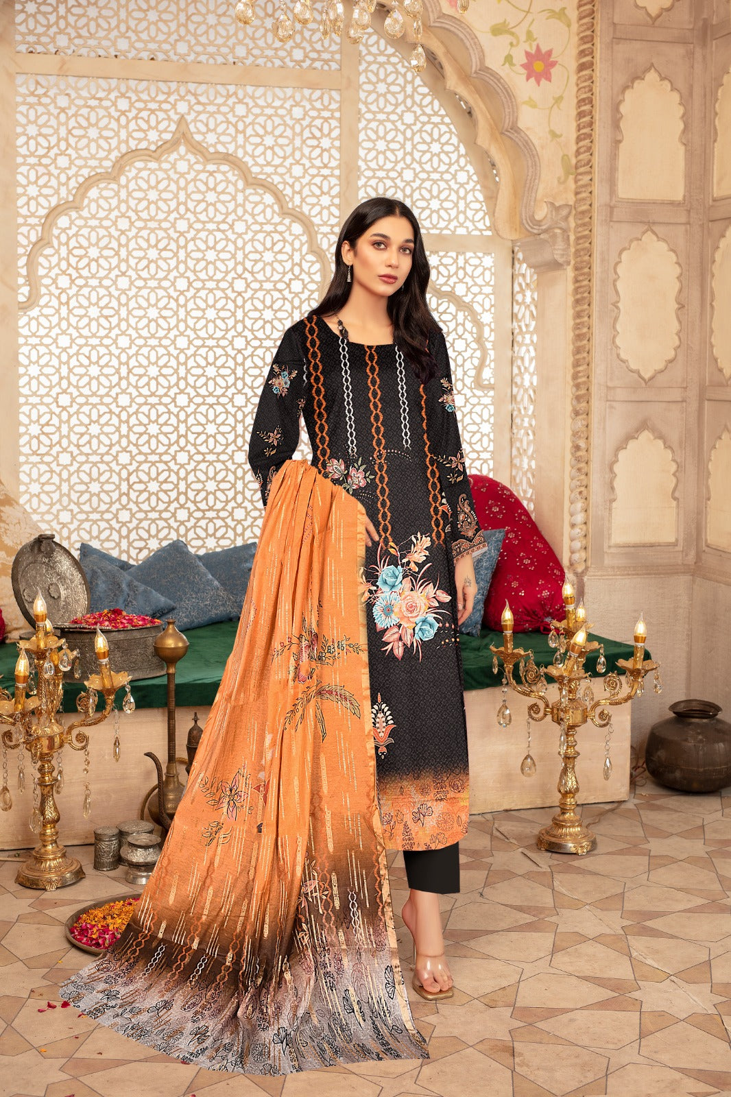 Beechtree Printed lawn Three Piece (Unstitched)